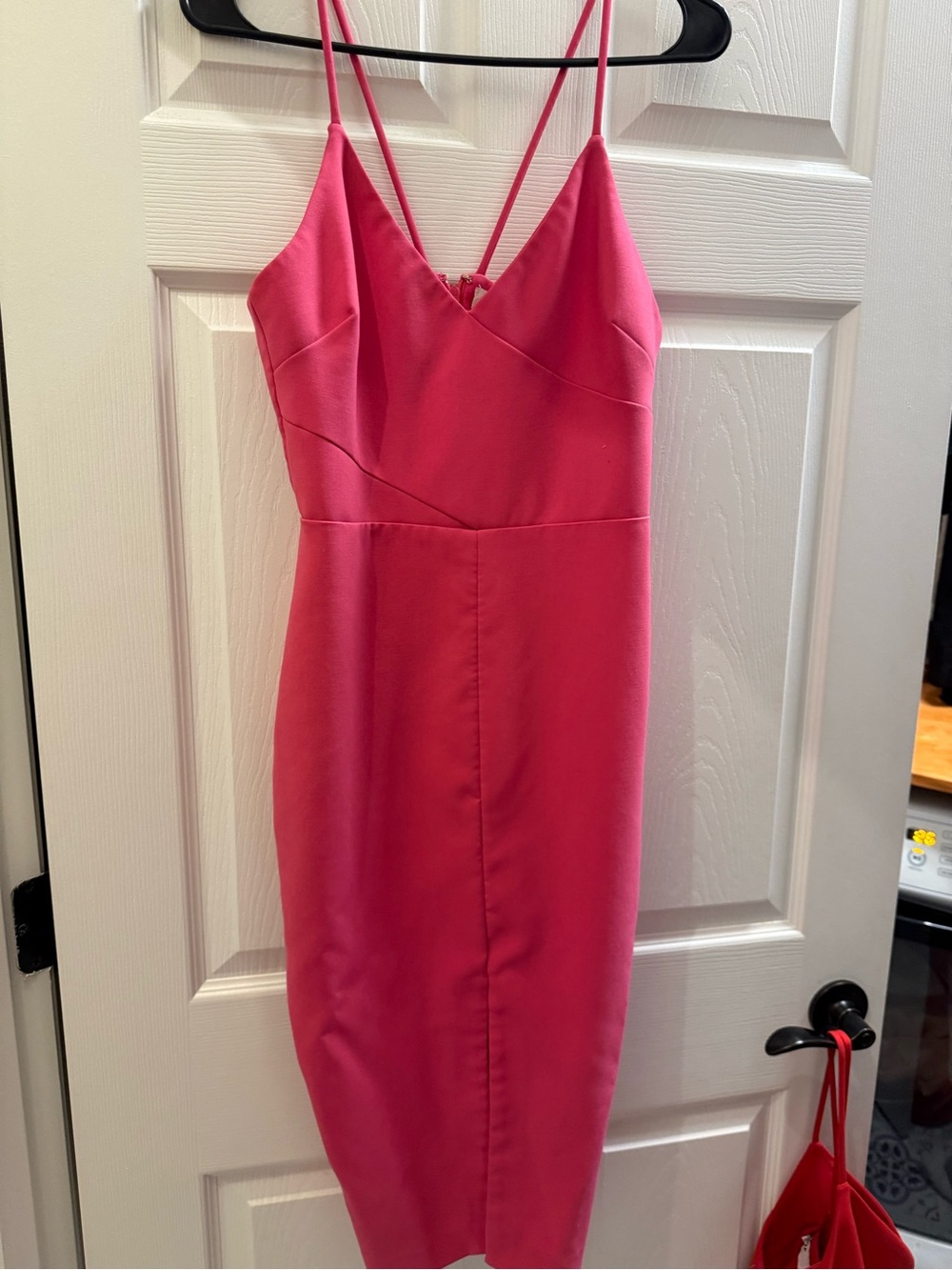 Likely Hot Pink Double-Strap Midi Dress